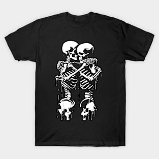 skeletons hug themselves T-Shirt